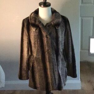 Keren Hart faux fur teddy bear coat Womens size M